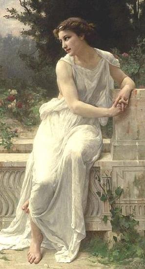 Guillaume Seignac Jeune femme de Pompei sur une terrasse. oil painting image